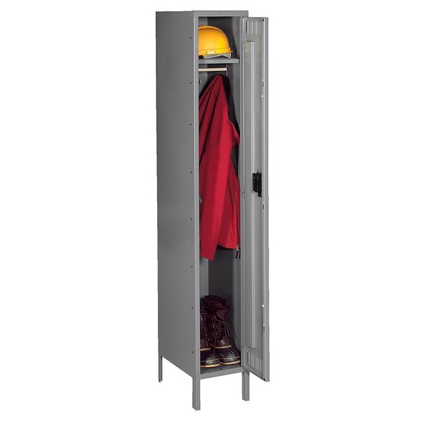 Wardrobe Locker, 12 in W, 15 in D, 78 in H, (1) Tier, (1) Wide, Gray