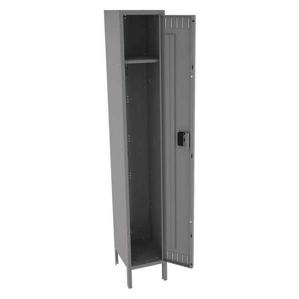Wardrobe Locker, 12 in W, 15 in D, 78 in H, (1) Tier, (1) Wide, Gray