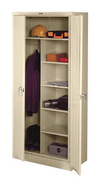 22 ga. ga. Carbon Steel Storage Cabinet, 36 in W, 78 in H, Stationary