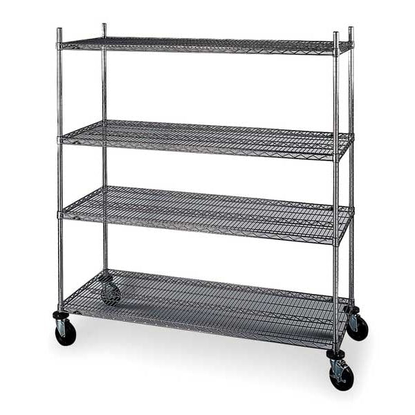 Wire Cart, 24 In. W, 36 In. L, Chrome