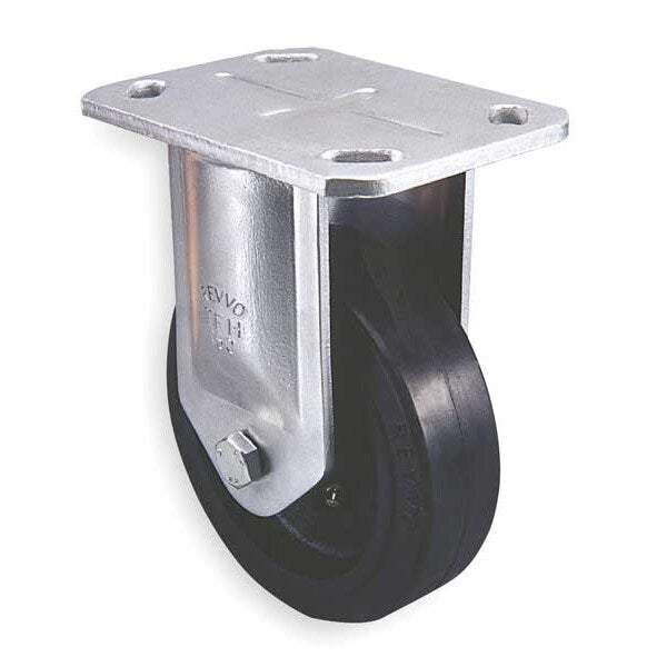 Plate Caster, Rigid, Rubber, 6
