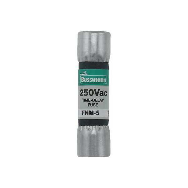 Fuse, Time Delay, 5A, FNM Series, 250V AC, Not Rated, 1-1/2