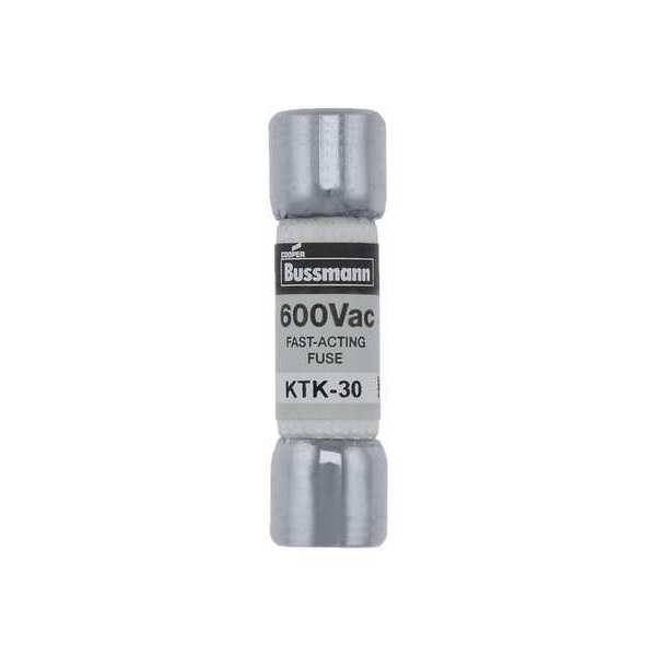 Fuse, Fast Acting, 30A, KTK Series, 600V AC, Not Rated, 1-1/2