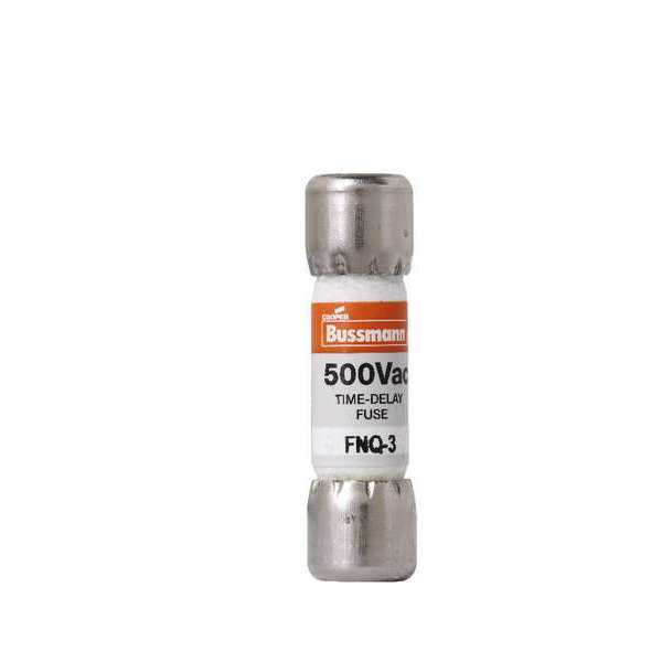 Fuse, Time Delay, 3A, FNQ Series, 500V AC, Not Rated, 1-1/2