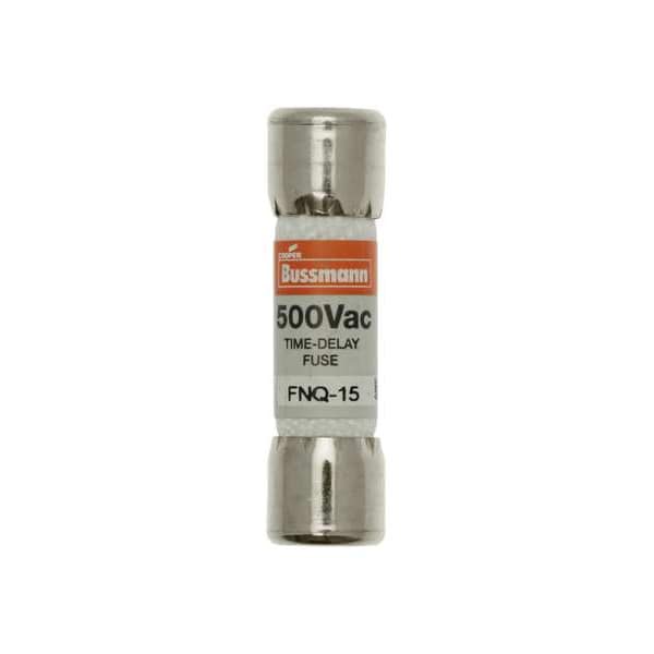 Fuse, Time Delay, 15A, FNQ Series, 500V AC, Not Rated, 1-1/2