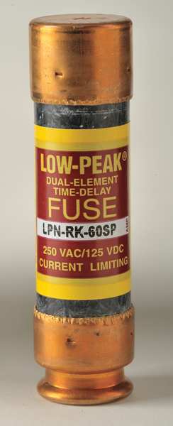 Fuse, Time Delay, 60A, LPN-RK-SP Series, 250V AC, 125V DC, 3