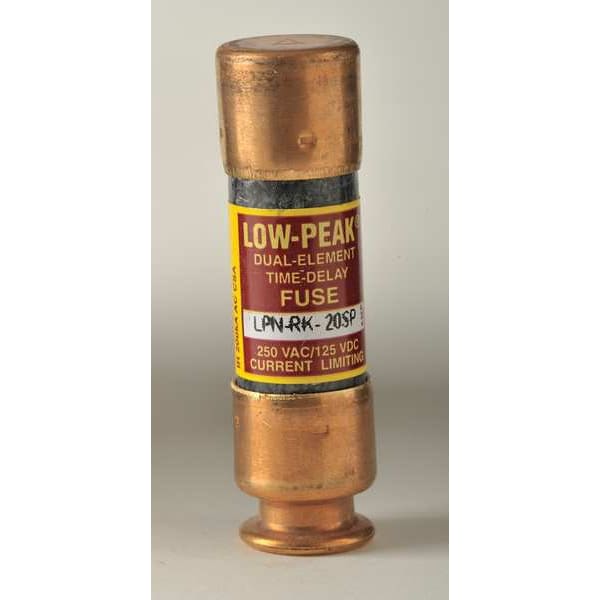 Fuse, Time Delay, 20A, LPN-RK-SP Series, 250V AC, 125V DC, 2