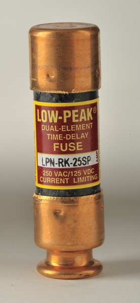 Fuse, Time Delay, 25A, LPN-RK-SP Series, 250V AC, 125V DC, 2