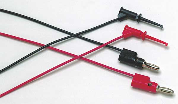 Micro Hook Test Leads, 36 In. L, Black/Red