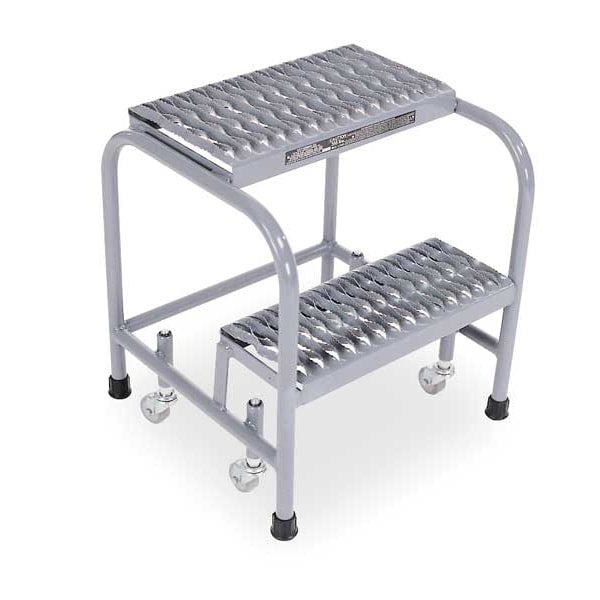 20 in H Stainless Steel Rolling Step, 2 Steps