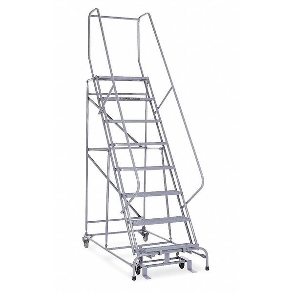 110 in H Steel Rolling Ladder, 8 Steps