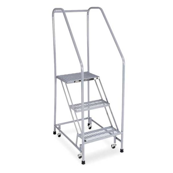 60 in H Steel Rolling Ladder, 3 Steps
