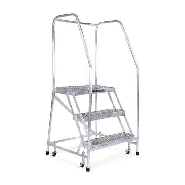 50 in H Aluminum Rolling Ladder, 2 Steps