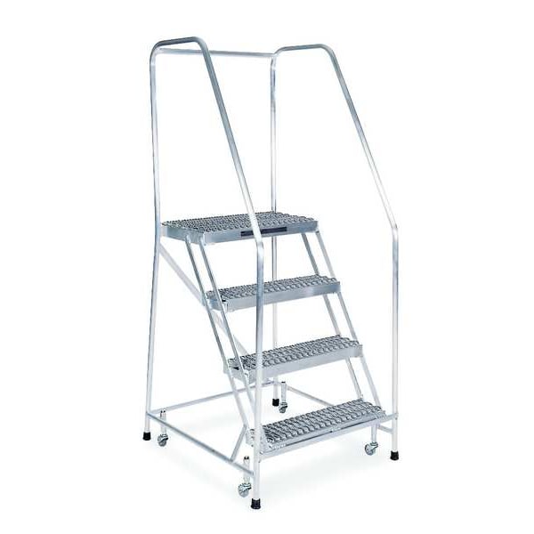 70 in H Aluminum Rolling Ladder, 4 Steps