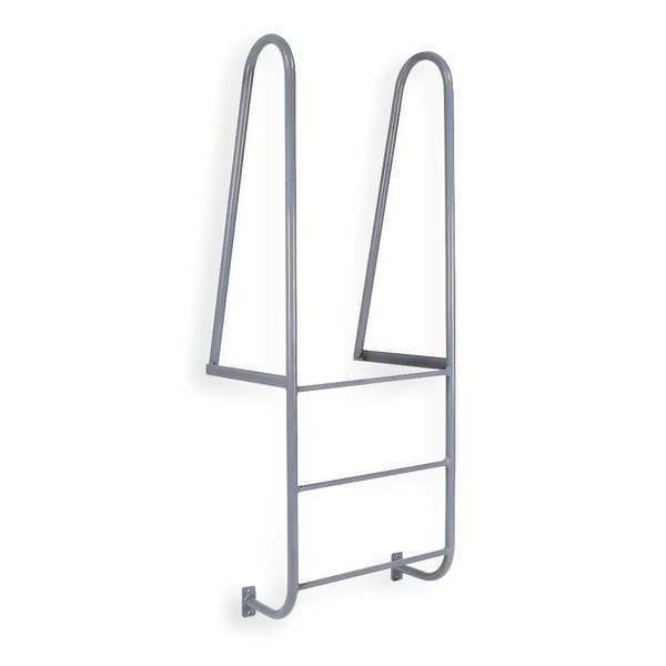 6 ft Fixed Ladder, Steel, 3 Steps, Forward Exit, Powder Coated Finish