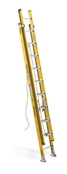 Fiberglass Extension Ladder, 375 lb Load Capacity