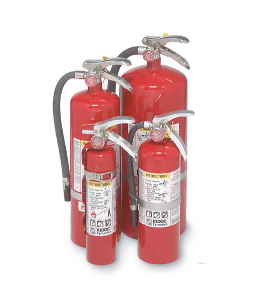 Fire Extinguisher, Class ABC, UL Rating 1A:10B:C, Dry Chemical, 2.5 lb capacity, 15 ft Range