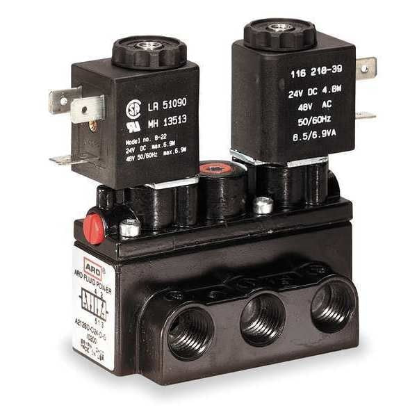 Solenoid Air Control Valve, 1/4 In, 24VDC