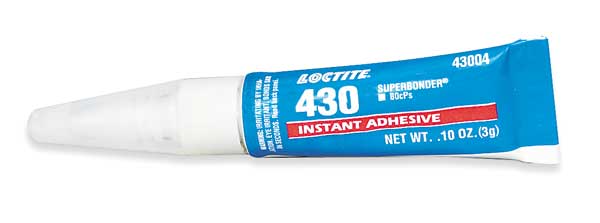 Instant Adhesive, 430 Series, Clear, 0.1 oz, Tube