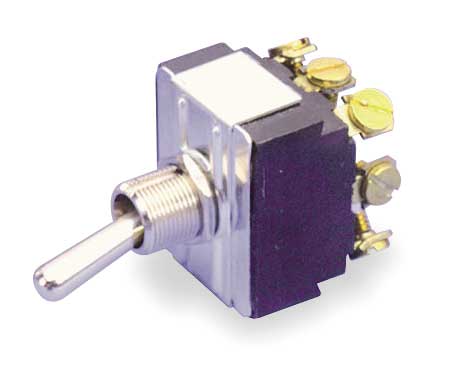 Toggle Switch, 3PDT, 9 Connections, On/On, 3/4 hp, 10A @ 250V AC, 15A @ 125V AC