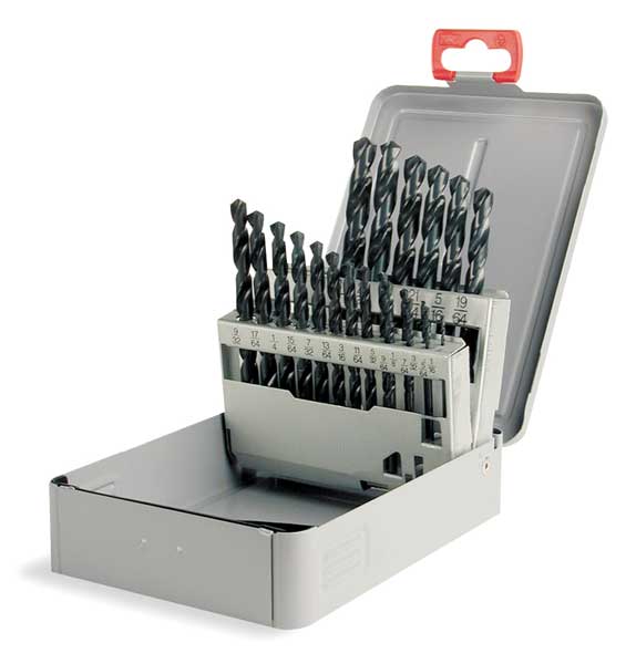 21PC 118Â° General Purpose Jobber Lngth Drill Set Cle-Line 1899 Steam Oxide HSS RHS/RHC 1/16-3/8x1/64