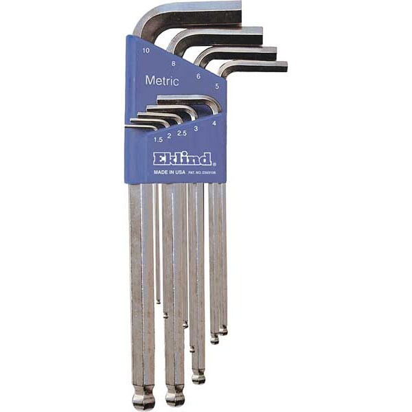 9 Piece Metric L-Shape Hex Key Set, 13709