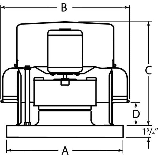 Downblast Vent, Direct Drive, 16-3/4 In