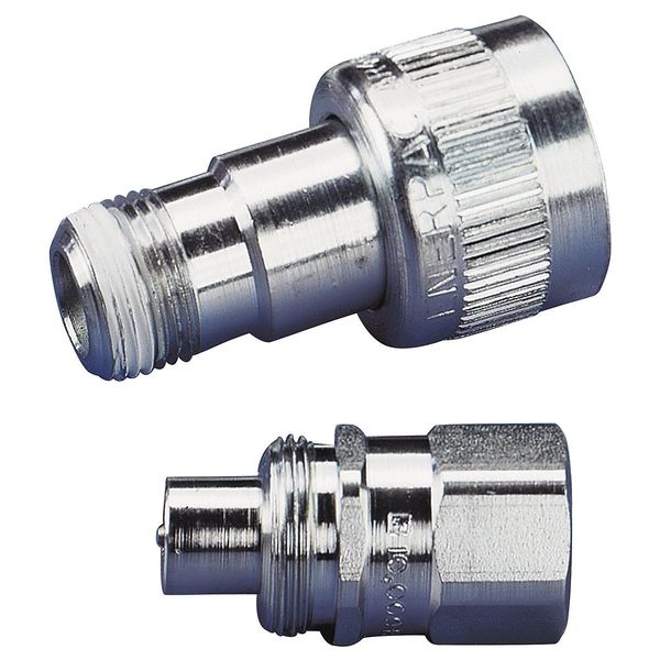 Hydraulic Quick Connect Hose Coupling, Steel Body, Sleeve Lock, 1/4