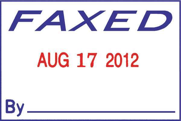 Message Date Stamp, 4 Bands, Faxed