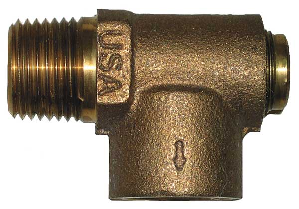 Nonadjustable Relief Valve, 1/2 In, 75 psi