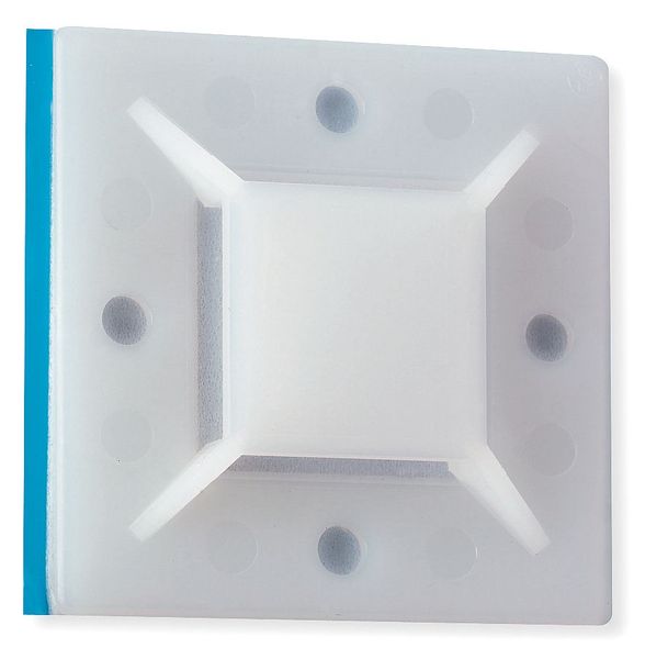 Cable Tie Mounting Pad, 4-Way, Naturl, PK25