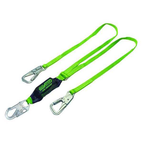 Shock Absorbing Lanyard, 6 ft., 310 lb. Weight Capacity, Green
