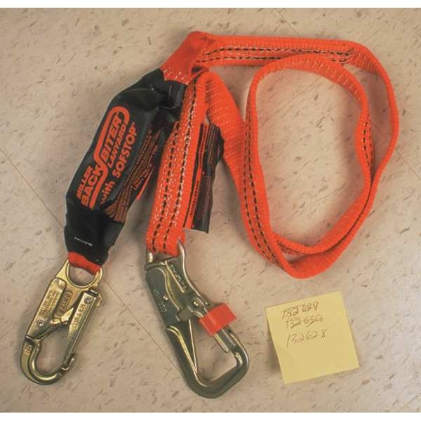 Shock Absorbing Lanyard, 6 ft., 310 lb. Weight Capacity, Green