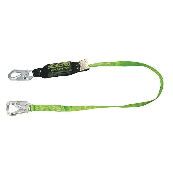 Shock Absorbing Lanyard, 6 ft., 310 lb. Weight Capacity, Green