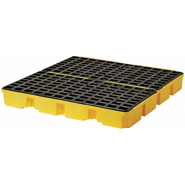 Drum Spill Containment Pallet, 60 gal Spill Capacity, 4 Drum, 10,000 lb., Polyethylene
