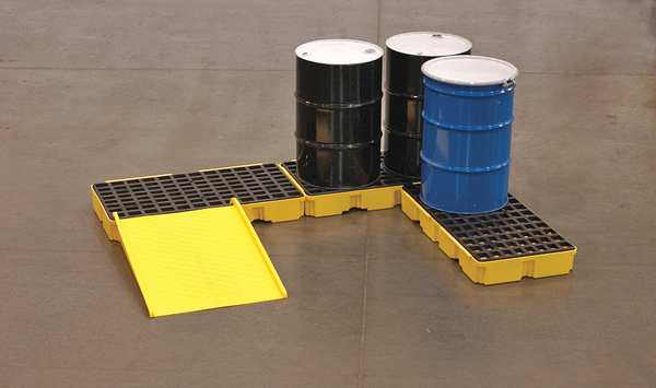 Drum Spill Containment Pallet, for (2) Drums, 30 Gallon Spill Capacity, 5000 lb Load Capacity