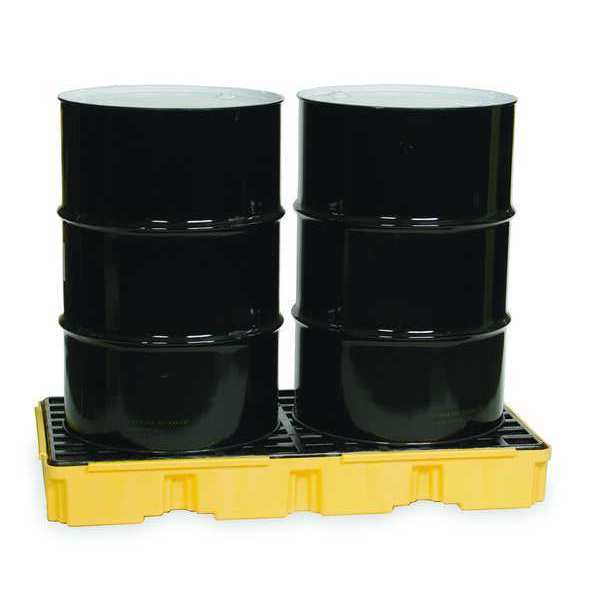 Drum Spill Containment Pallet, for (2) Drums, 30 Gallon Spill Capacity, 5000 lb Load Capacity