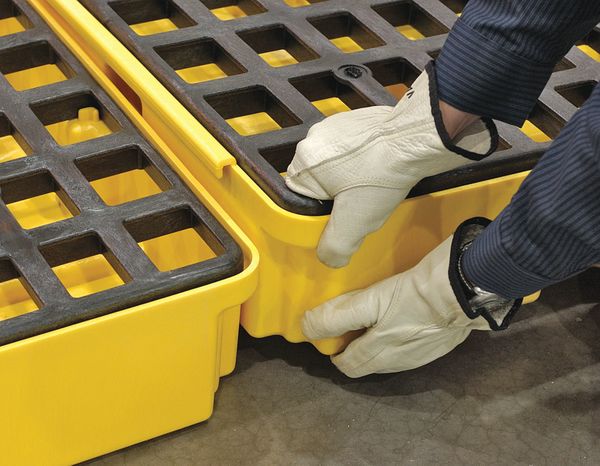 Drum Spill Containment Pallet, for (2) Drums, 30 Gallon Spill Capacity, 5000 lb Load Capacity