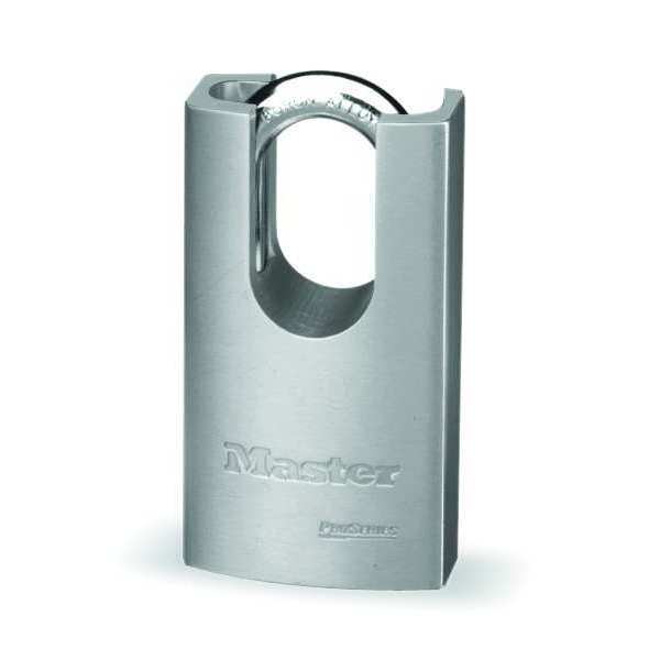 Padlock, Keyed Alike, Partially Hidden Shackle, Rectangular Steel Body, Boron Shackle, 29/32 in W