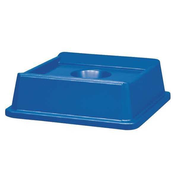 35 gal Dome Bottle and Can Recycling Top, 20 in W/Dia, Blue, Resin, 1 Openings