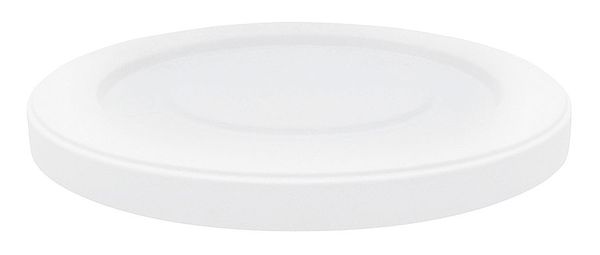 20 gal, 22 gal, 25 gal, 30 gal Flat Trash Can Top, 22 in W/Dia, White, Plastic, 0 Openings