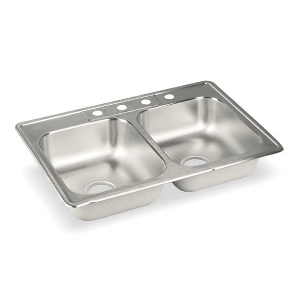 Drop-In Sink, 4 Hole, Lustrous Highlighted Satin Finish