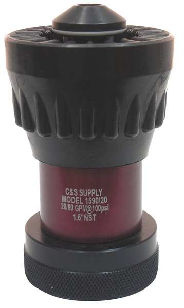 Fire Hose Nozzle, 1-1/2 In., Black