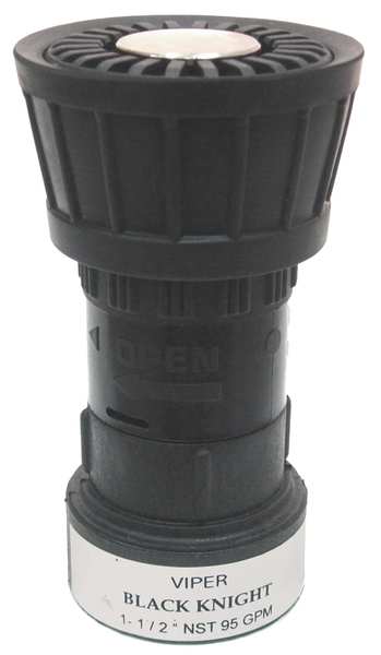 Fire Hose Nozzle, 1-1/2 In., Black