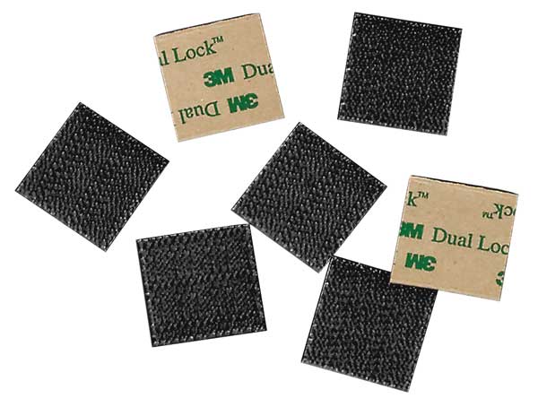 Reclosable Fastener Shapes, Acrylic Adhesive, 2 in, 1 in Wd, Black, 100 PK