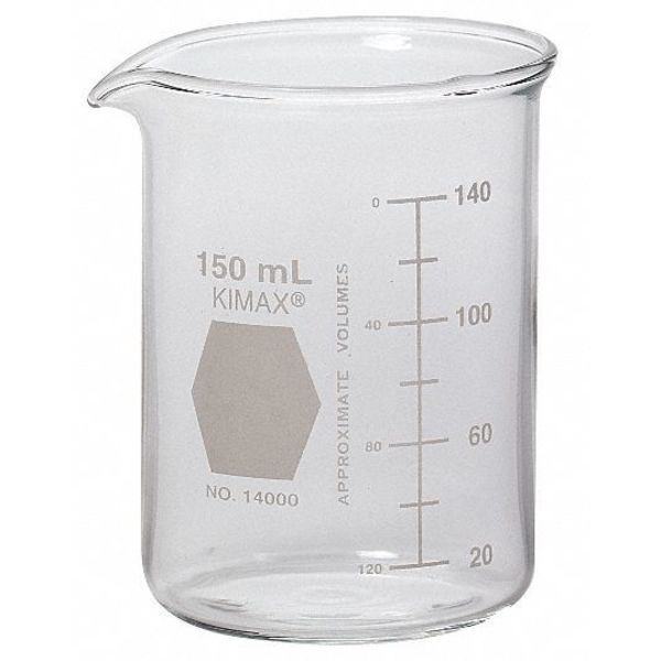 Beaker, 150mL, Glass, 81mm H., PK48