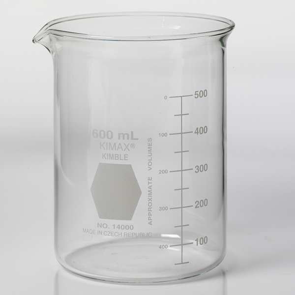 Beaker, 600mL, Glass, PK36