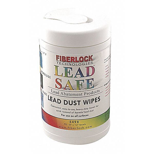 Lead Safe Wipes, White, Canister, Lead Abatement, 90 Wipes, 12 in x 8 in, Citrus, Floral