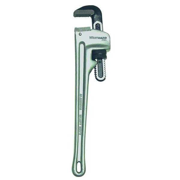 Pipe Wrench, Straight , Aluminum, 24 in L, 3 in Jaw Capacity