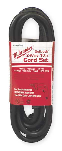 10' 2-Wire QUIK-LOK W/Twist Lock Plug Cord